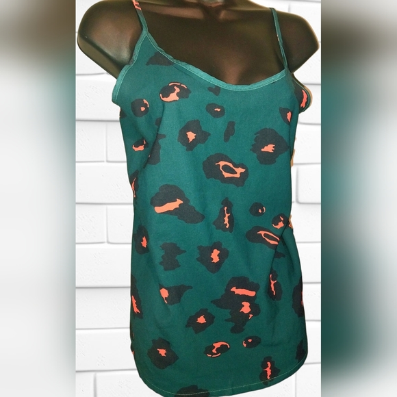Romantic Hut, Oversized Teal&Coral Cheetah Tank - Picture 2 of 6